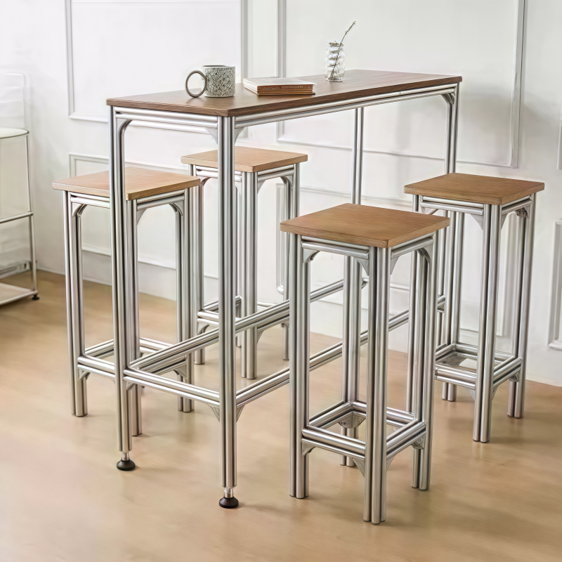 solid wood high bar table and  - Furniture For Hardware Shop ulasan dan harga