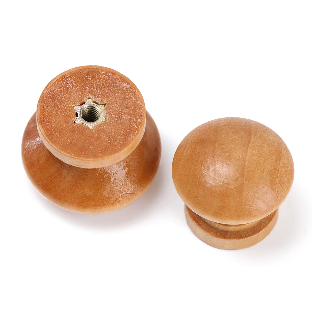 10pcs/Lot Round Shape Natural  - Furniture Hardware Wood ulasan dan harga