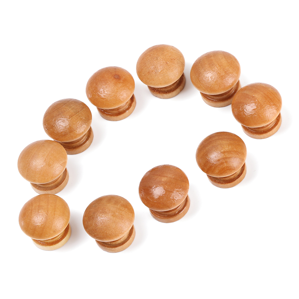 10pcs/Lot Round Shape Natural  - Furniture Hardware Wood ulasan dan harga