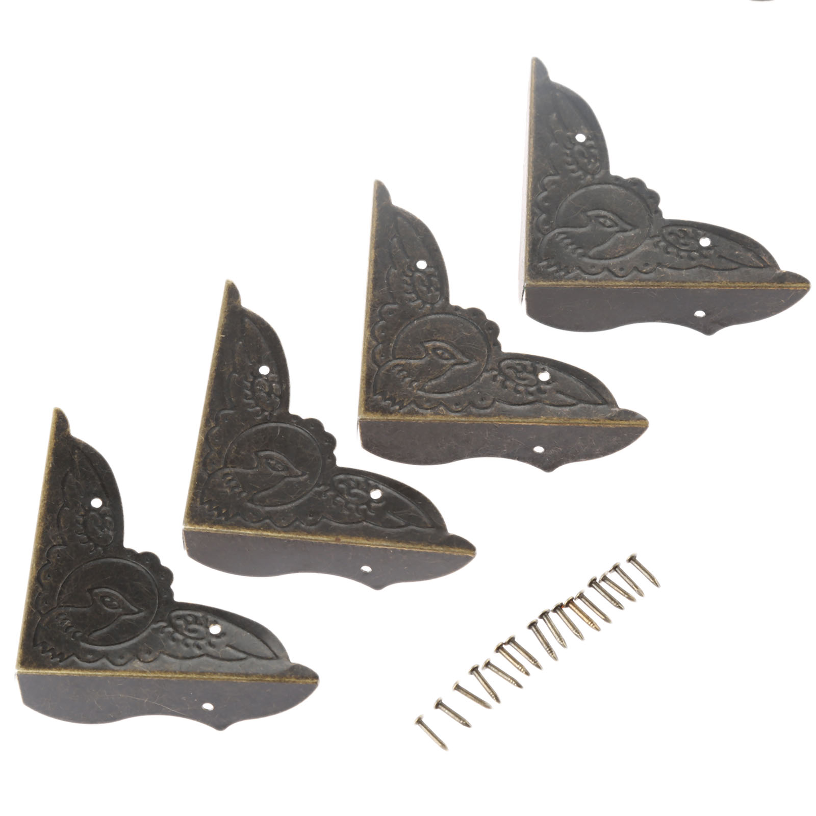 4Pcs Antique Brass Corner Brac - Furniture Hardware Wood ulasan dan harga